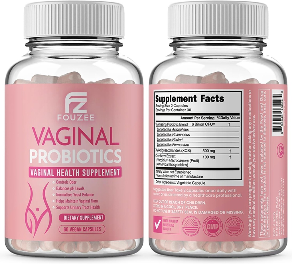 Probiotyki pochwy dla kobiet Równowaga pH - Wyciąg żurawinowy Prebiotyki i Mieszanka Lactobacillus - Women 's Vaginal Health Supplement for Vaginal Odor & Vaginal Flora, Równowaga żurawinowa, 60 Kapsułki
