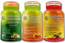 Codzienne immunologiczne i przeciwutleniające grupy wsparcia - Witamina Liposomalna C 1100mg płynnego żelu + Liposomal glutationu 500 mg + Quercetin z bromelainem, cynkiem i mieszanką żywności - Nie- GMO, Maksymalna absorpcja
