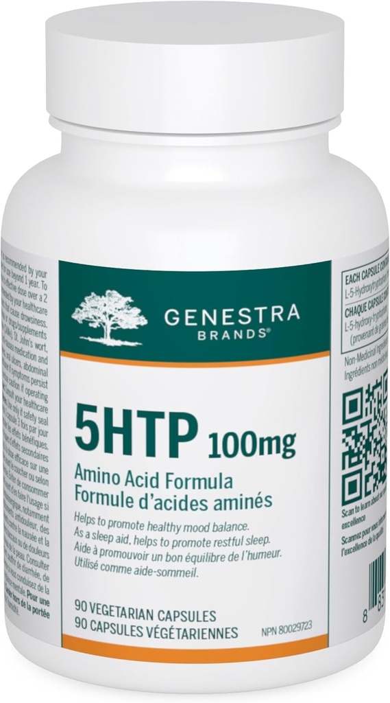 Genestra Brands 5HTP 100 mg Nevada 124; Wsparcie dla snu i równowagi psychicznej Nevada 124; 90 Kapsułki