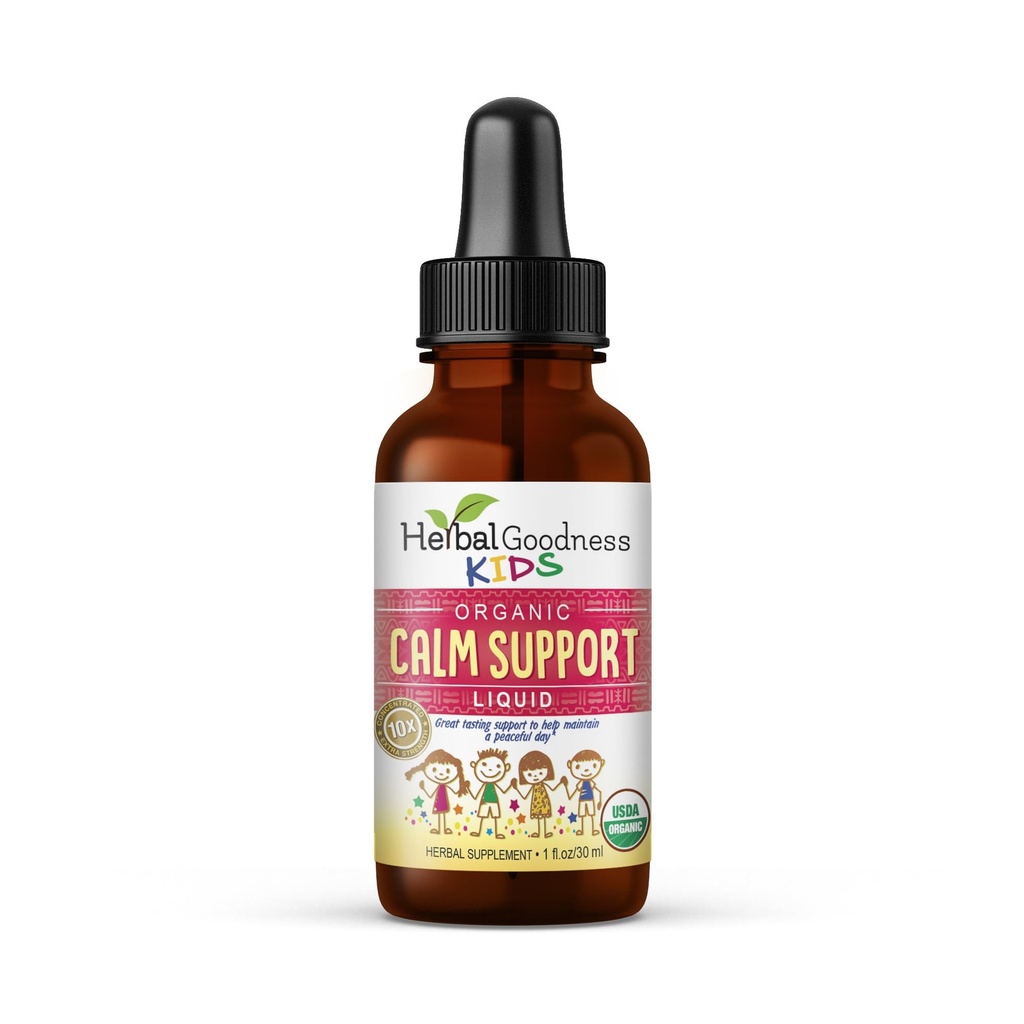 Wyciąg Liquid Support Kids 1oz z Magnezu Glycinate, Magnezu Citrate, Multivitamin - Magnez dla dzieci - 1oz Butelka, 1 Jednostka - Herbal Goodness