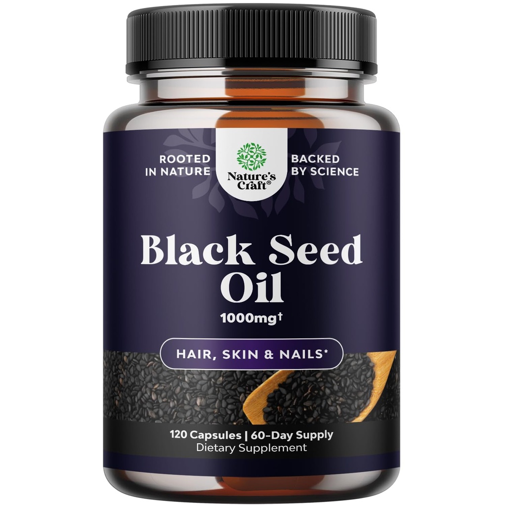 Kapsułki oleju z ziaren czarnych tłoczonych na zimno - Wegegan Nigella Sativa Czarny Kmin Nasienie Kapsułki z Omega 3 6 9 Przeciwutleniacze i Thymochinon do wzrostu włosów immunologiczne wsparcie wspólnego zdrowia i trawienia