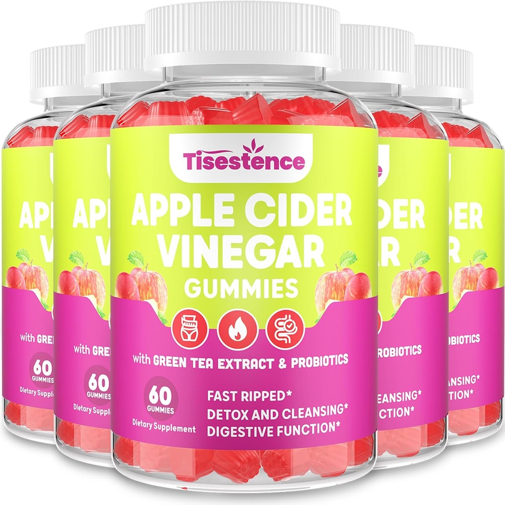 Matka Jabłko Cydr Gummies ocet, Keto ACCV Gummies 2000MG - Cleanse & Detox Diet, Max Siła ACCV Gummies z zielonej herbaty, Malina, B12 i Probiotyki do metabolizmu i zdrowia, Opakowania 5