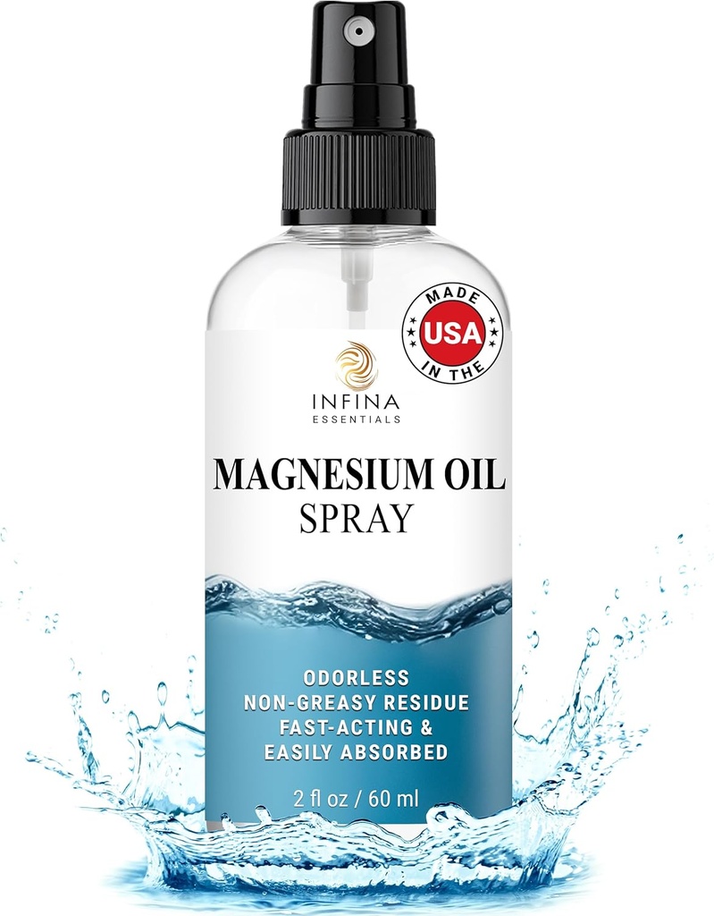 Tematyczny rozpylacz oleju magnezowego - Nawodnienie i wchłanianie płynu magnezowego do ciała, stóp i skóry - bezosorowy, nietłuszczowy ciekły chlorek magnezu spray dla kobiet, mężczyzn i dzieci - 2 fl oz