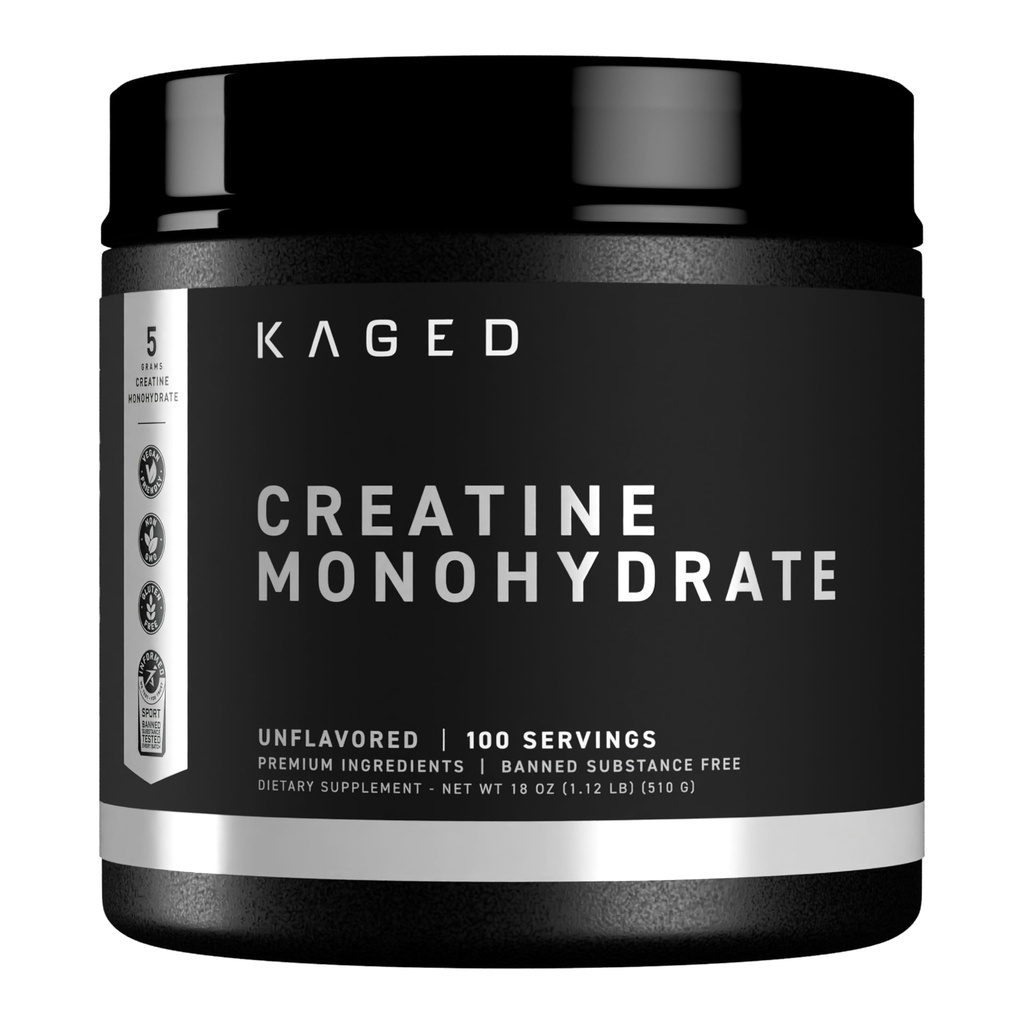 Kaged Kreatywny monohydrat proszek mikronizowany 124; Unflavored 124; Muscle Building & Recovery 124; 5000 mg Per Serving Network 124; Vegan, Gluten Free, Easy Digestible Between 124; Suplementy dla mężczyzn i kobiet