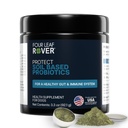 Four Leaf Rover Protect - Probiotyki dla psów - Weteranarian Formulated - z naturalnych prebiotyków i przeciwutleniaczy - Detoksykacja i Gut Health - 30 Dni Duże dostawy psów