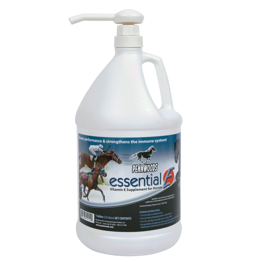Pennwoods Essential E: Equine witaminy E suplement dla zdrowia koni, Wydajność, Odzysk & Żywienie - 1 Gallon