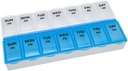 Basic Care (7-Day) AM / PM Pill Organizator, Witamina Case, I Pudełko medyczne, duże kompozycje, 2 razy dziennie, niebieski i jasne lidów