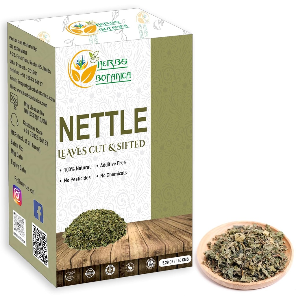 Herbs Botanica Nettle Leaf do cięcia herbaty i sitted do Gorzelni Herbal Herbal, Smoothies Infusions, Stinging Nettle Leaf Ortiga Wellness Supplement Vegan Non GMO 5.29 oz