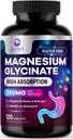 Magnezu Glicynian Chelated dla Max Wchłanianie - Wspiera kości, mięśnie, Nerwy i Heart Zdrowie, Nature 's Sleep and Stress Wsparcie, Najlepszy suplement magnezu Pigułki dla całego ciała Wsparcie - 120 Tabletki