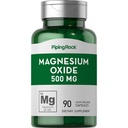 Piping Rock Magnezu tlenek 500mg kapsułki 124; 90 Hrabia 124; Non- GMO, gluten suplement