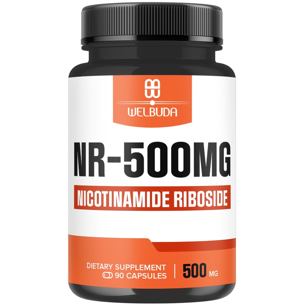 NAD + Suplement z Nikotynamidem Ribozyd 500mg - Energia i naprawa komórkowa, Zdrowe Starzenie, Wellness - 90 Kapsułki - 3 Miesiąc Dostawy