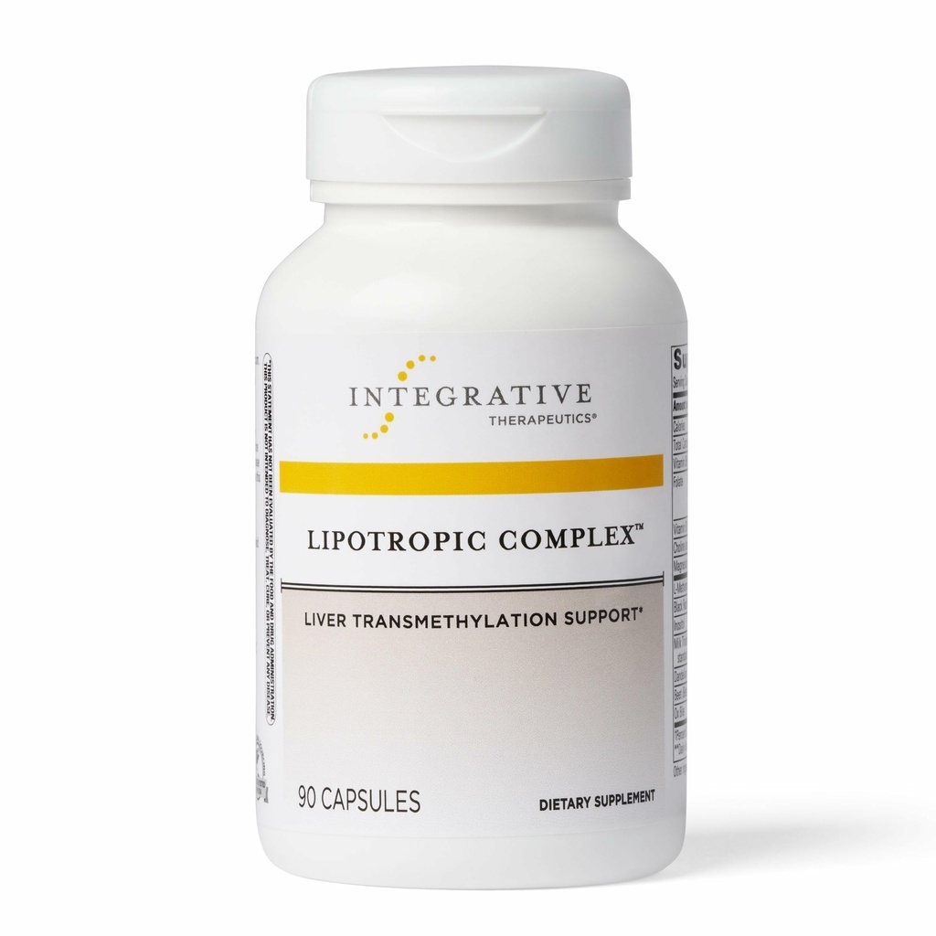 Terapeutyka integracyjna Kompleks lipotropiczny - Suplement do wsparcia czynności wątroby dla dorosłych * - Zawiera otwór mleczny i witaminę B6 i B12 - Bezglutenowy i Dairy - 90 Hrabia (45 Służenie)