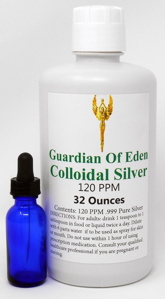 Lab Tested Certified 120ppm Concentrated Pure Colloidal Silver by GOE (1 Quart) with Free Dropper Bottle. Raport z laboratorium udokumentowany.