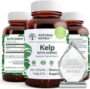 Natural Nutra Kelp Jod Tyroid Supplement Supplement, wzmacnia system immunologiczny i reguluje metabolizm, Wegańskie Kelp, Nie GMO, Atlantic Sourced Seaweed Extract, 225 µg, 100 Tablets