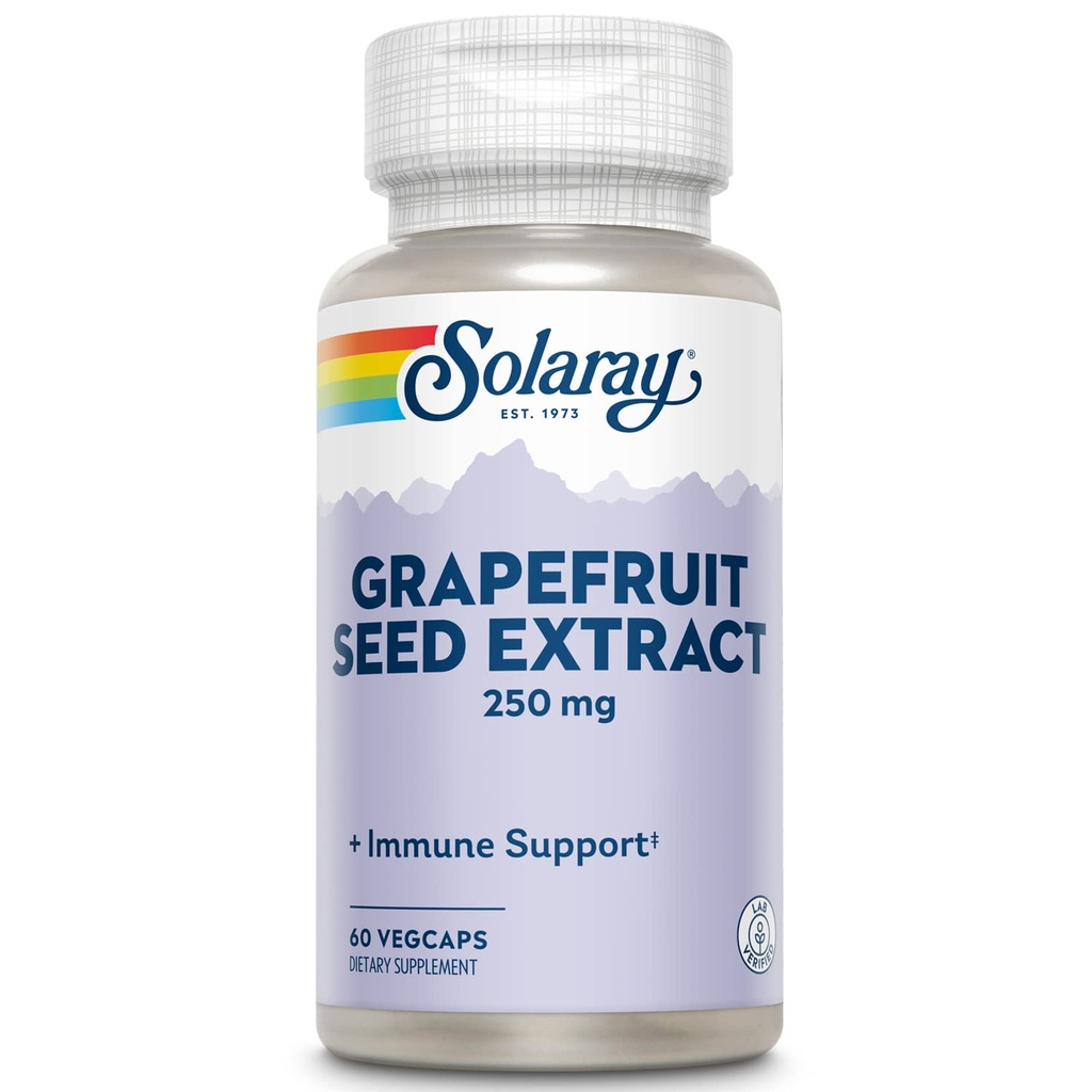 SOLARAY Gwarantowana Potliwość Wyciąg z nasion grejpfruta, Cap (Btl- Plastic) 250 mg