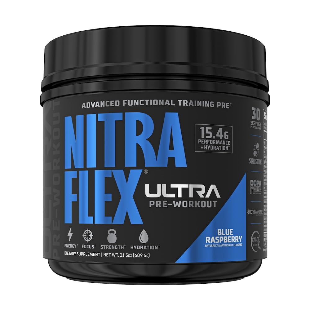 GAT SPORT Nitraflex Ultra Pre- Workout Supplement (30 Służenia, Blue Malina)