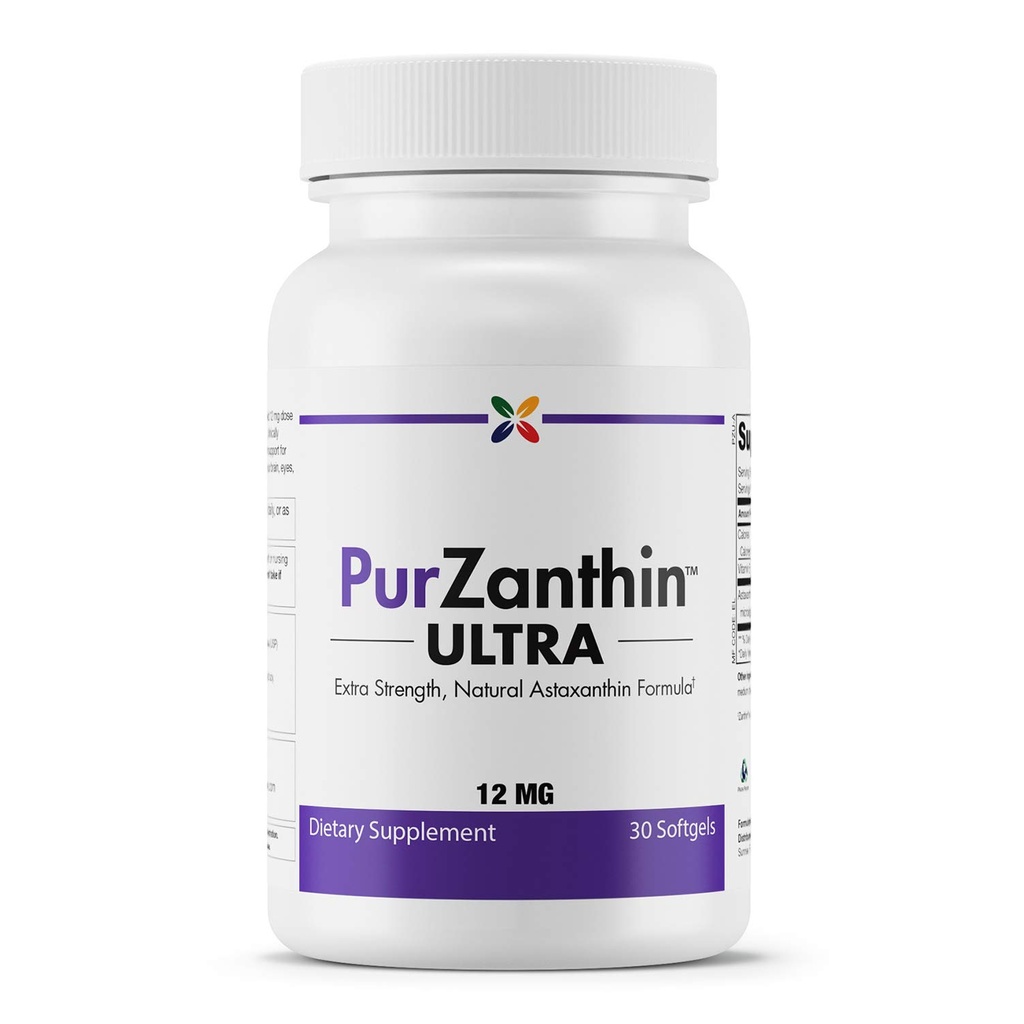 Stop Starzenie teraz PurZanthina Ultra Natural Astaxantina 12 MG Softgels (1 opakowanie)