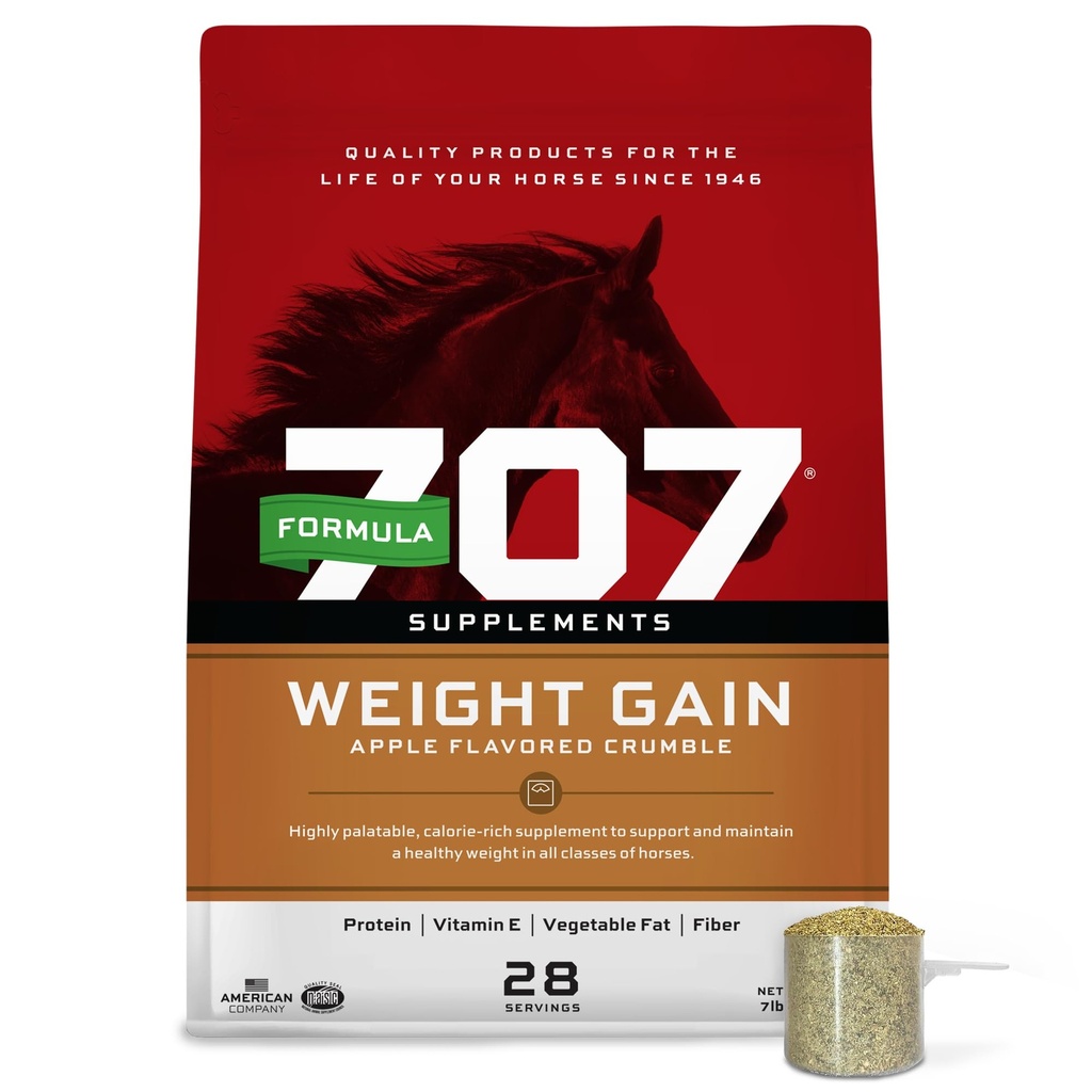 Formuła 707 Weight Grain Crumble Equine Supplement, 7 lb Bag - Podsmażalny, Calorie- Bogate wsparcie żywieniowe dla Hard- to- Keep i Senior Konie