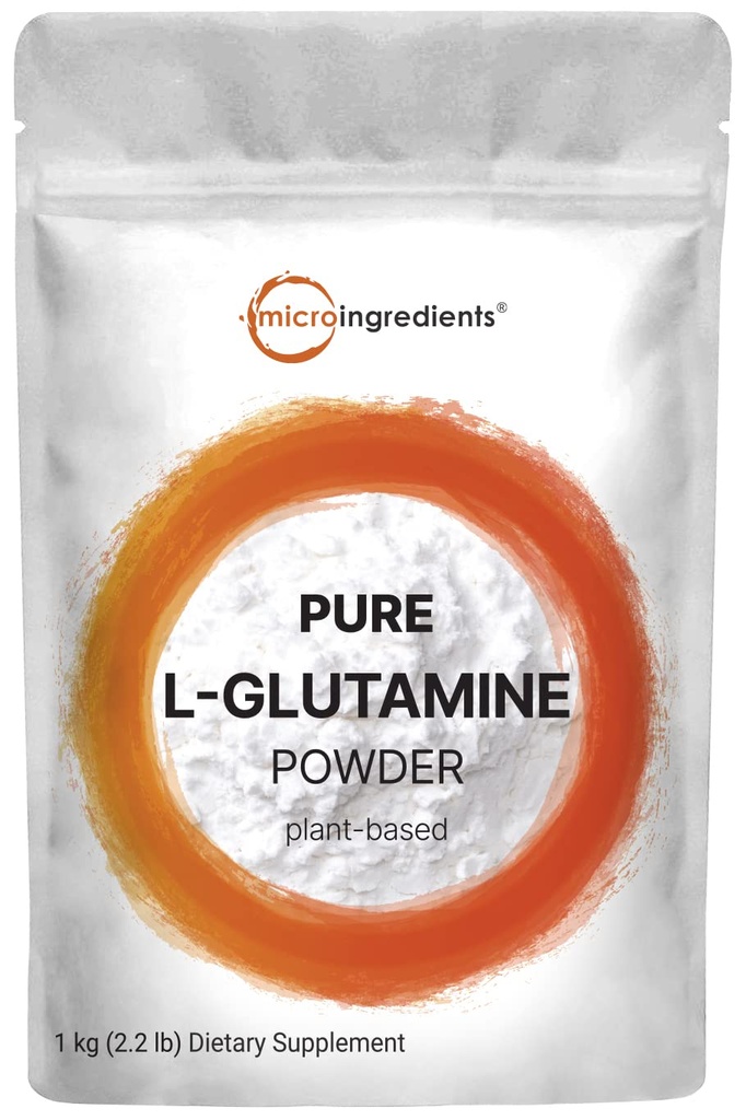 L Glutamina Proszek Gut Zdrowie, 1Kg, 100% Czysta, Wolna forma - Unflavored- Vegan Friendly, Nie wypełniacz, Brak dodatków, Wspiera odzysk mięśni, Post Workout 124; Non-GMO & Gluten- Free