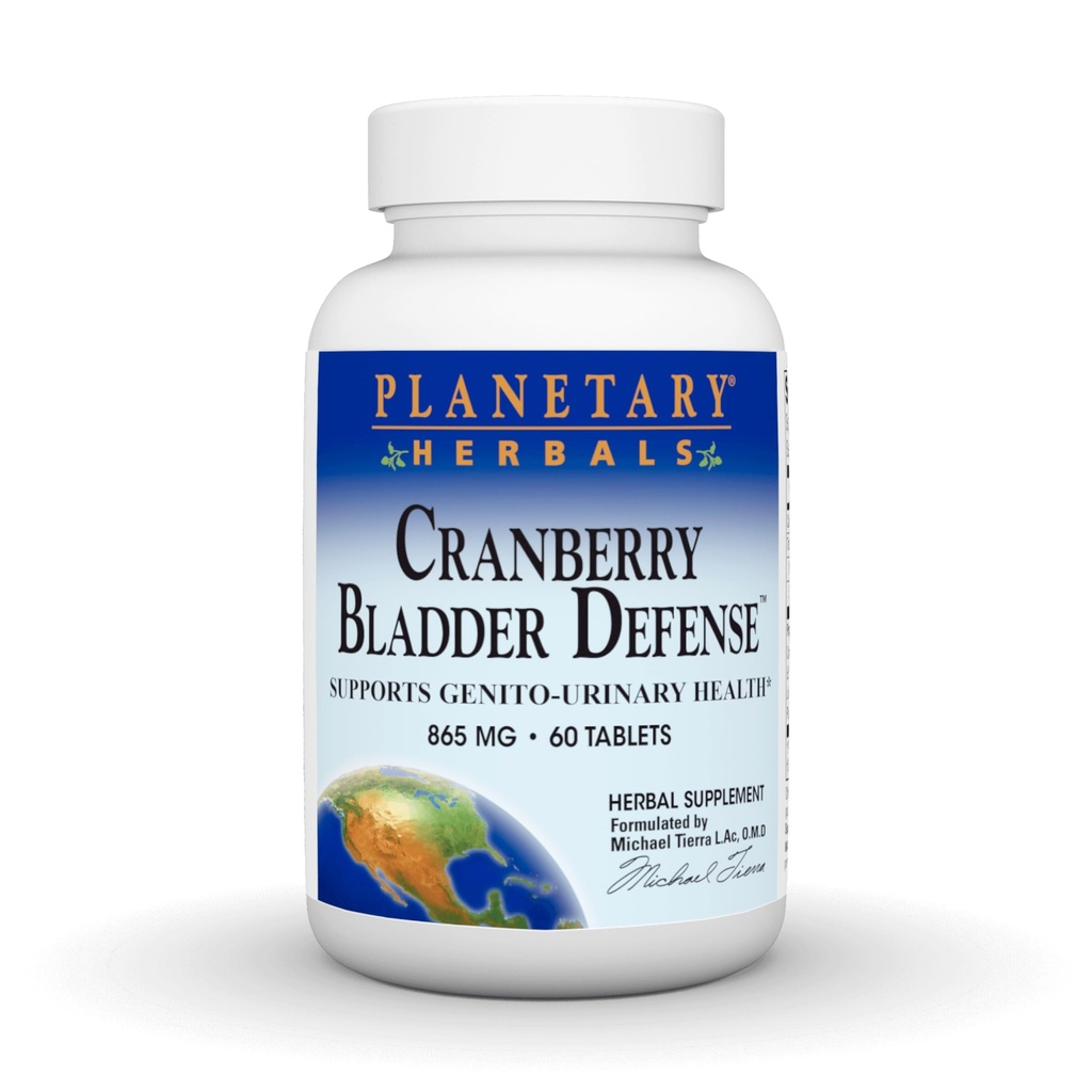 Planetarne Herbals Żurawina Bladder Defense, Wsparcie zdrowia genito- moczowego *, 865 mg - 60 tabletek