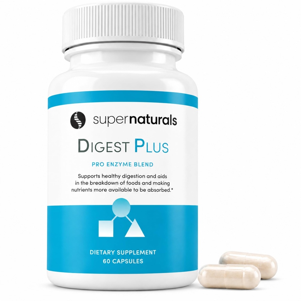 Digest Plus, Gut Health for Men, suplement diety, Enzymy trawienne, Gut Health for Women, Gas & Bloating Relief, Premium Gut Healths Supplement, 60 Caps