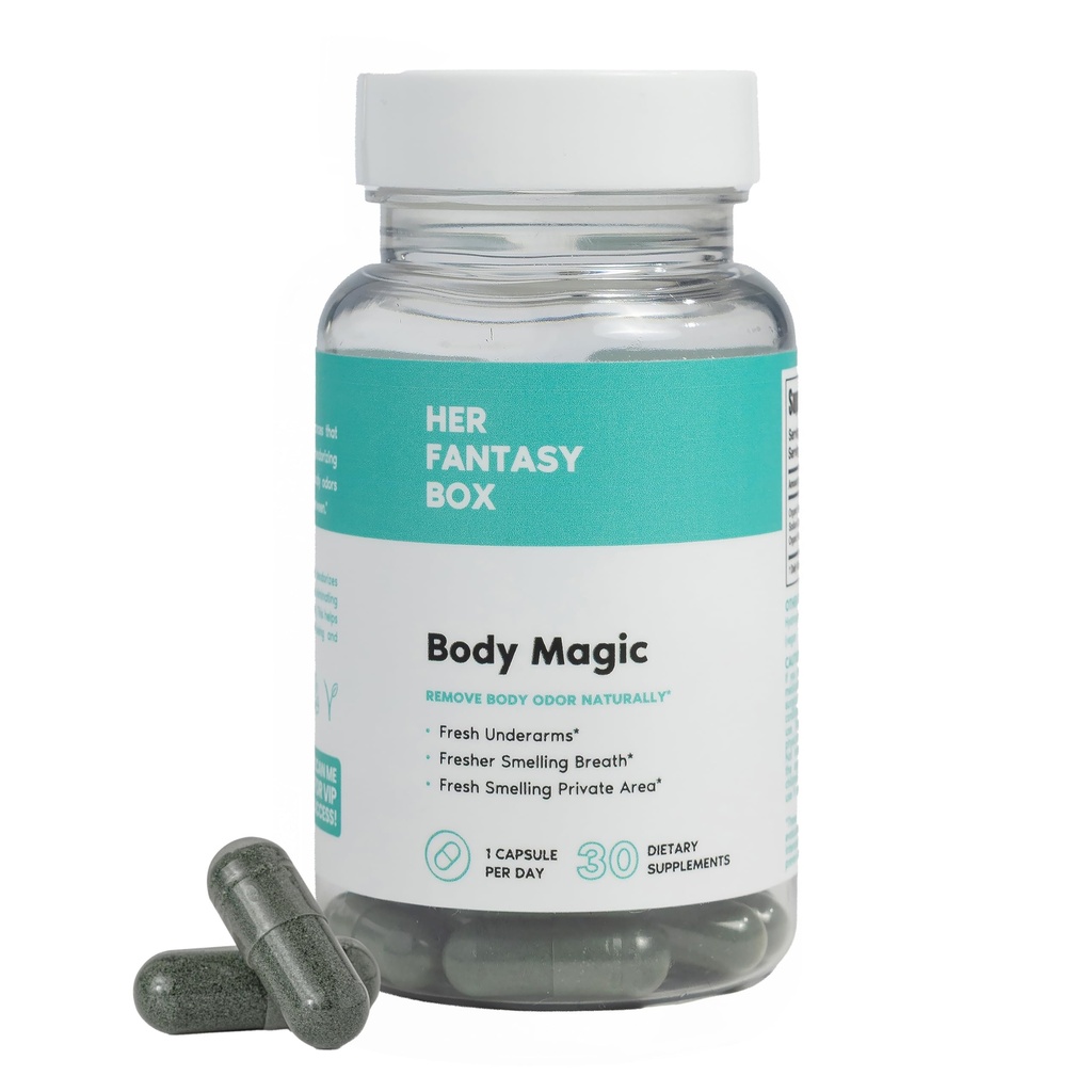 Jej Fantasy Box 124; Magiczne ciało 124; Kapsułki Chlorofil - 30 Kapsułki Vegan dla Detox, trawienie, Gut Zdrowie, Wsparcie skóry, i tłustej skóry - Natural Energy Booster
