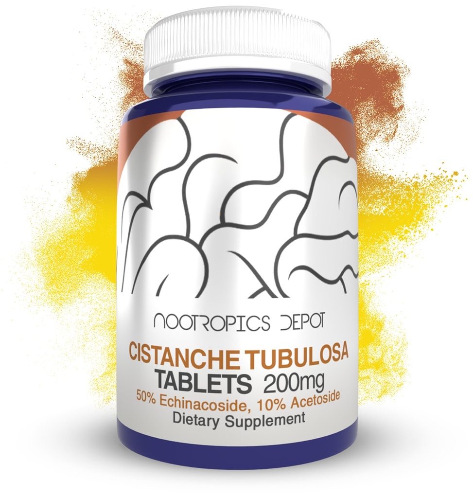 Nootropics Depot Cistanche tubulosa Tablety 124; 200mg 124; 60 Count 124; Minimum 50% Echinakozydu + 10% Acetozydu (Verbascosside) 124; Promotes Siła fizyczna i energia 124; Promotes Vitality