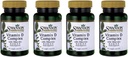 Swanson Witamina D Complex with Vitamin D2 & D3 - Kompletny Sunshine Witamina Complex for Bone, Dental & Immune Health - Suplement Witaminy (50 µg, 60 kapsułki wegetariańskie) 4 opakowania