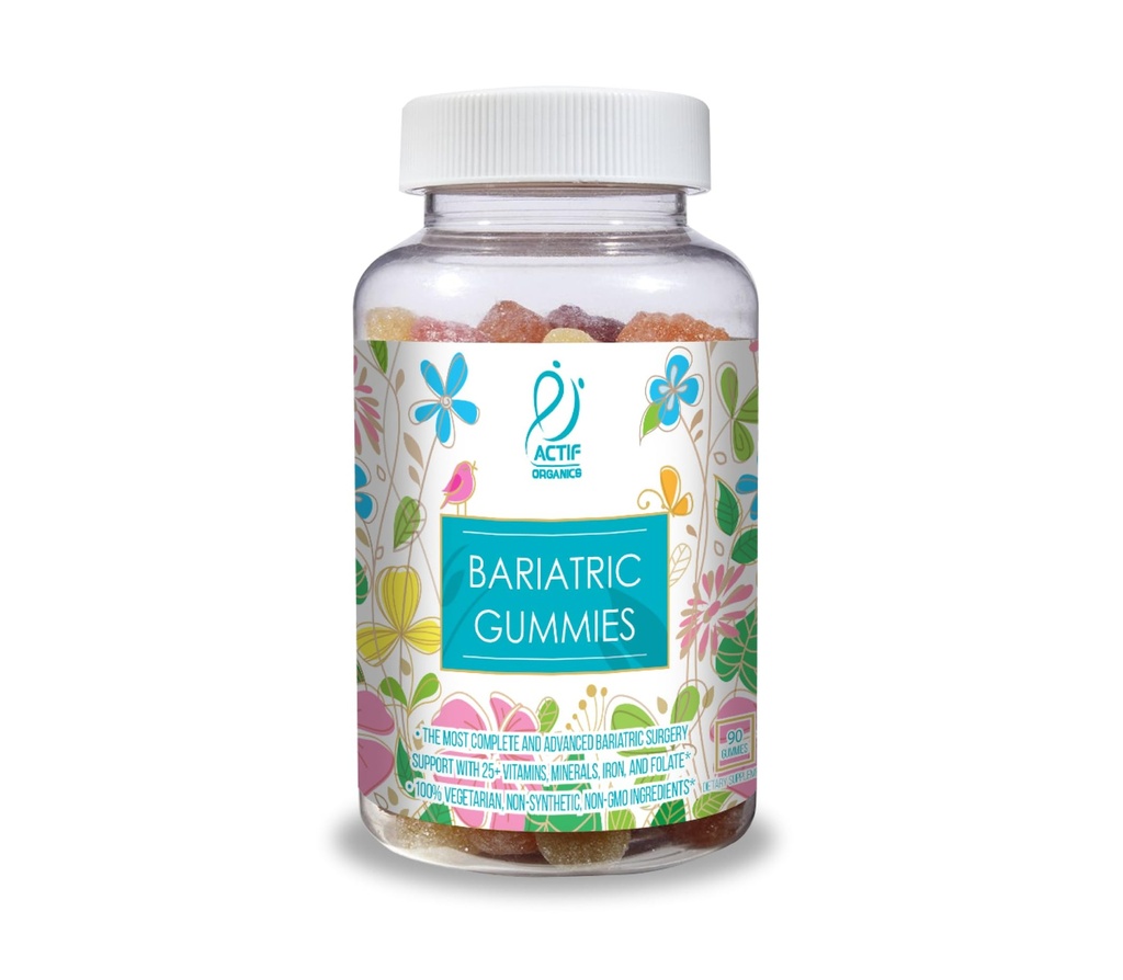 ACTIF Organic Bariatric Gummies z 25 + Organic Vitamin and Minerals for Bariatric Surgery, Advanced Formula - Non GMO, 90 Count
