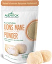 Alovitox Organic Lion 's Mushroom Mane proszek 124; Natural Superfood for Brain, Energia & Zdrowie immunologiczne, Zapewnia wsparcie neurologiczne, GI Ochrona, korzyści sercowo-naczyniowe 124; Non-GMO, Wegan, Gluten- Free 124; 4 oz