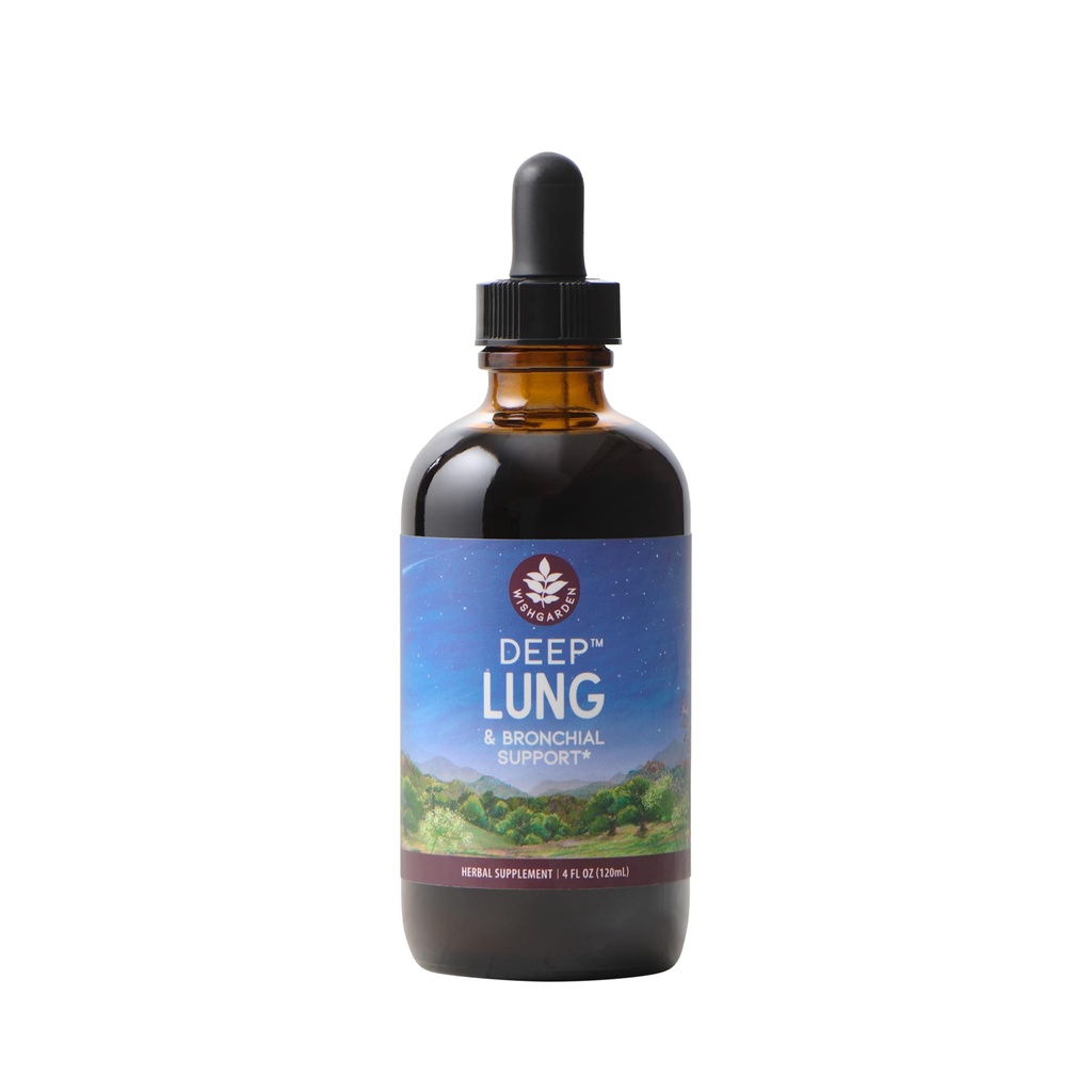 WishGarden Herbs Deep Lung & Bronchial Support - Natural Lung Supplement and Lung Cleanse for Smokers with Mullein Leaf, Supports Lung Health and Lung Detox, Promotes Lung Siła, 4oz