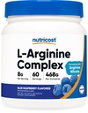 Nutricost L- Arginine Complex (Niebieski Malina, 60 Służenia) - Gluten Free, Non-GMO