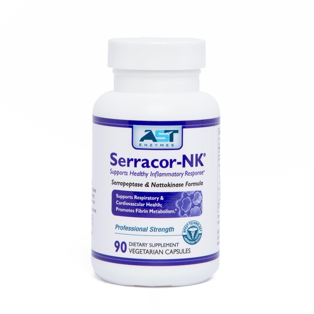 AspAT Enzymy Serracor- NK - Proteolityczna Formuła Enzymu Systemowego - Zawiera Acid- Resistant Serrapeptase i Acid- Resistant Nattokinase - 90 Kapsułki wegetariańskie