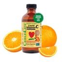 CHIDLIFE ESCENTIALNY Witamina C - Czysty suplement płynny witaminy C dla dzieci, dzieci, i dzieci, Wsparcie układu immunologicznego, Naturalny aromat pomarańczowy, 4 Fl Oz (Opakowanie 1)