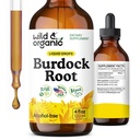 Wild & Organic Burdock Root Tincture - Płynny suplement do antyoksydantu, Detox, Digestive Support - Burdock Root Herb Drops - Wegan, Cukier i Alkohol - 4 fl oz