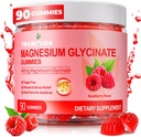 Glucynian magnezu Gummies 400mg dla dorosłych i dzieci Gummies bez cukru 90 Ct Gummies magnezu z dodatkiem potasu Magnezu dla kobiet i mężczyzn Sleep MSUCLE & Engergy Wsparcie dla Malina Flavor