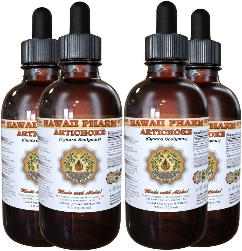 Karczoch ciecz ekstrakt, Organiczny karczoch (Cynara scolymus) nalewka 4x4 oz
