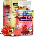 D3 K2 Witamina 10000 j. m., Witamina wolna od cukru D3 K2 Gummies w. Pro & Pre, Witamina do żucia D3 i K2 (MK- 7) Suplementy dla kości, zębów, immunologiczne, Heart & Digest Health, Wchłanianie wapnia