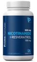 Nikotynamid 500 mg z Resveratrol 100 mg 120 Kapsułki wegetariańskie - Witamina B3 niezmodyfikowana genetycznie, Wspiera zdrowie metaboliczne, NAD +, Komórka skóry & Mitochondrialna produkcja energii. Made in USA for Men and Women