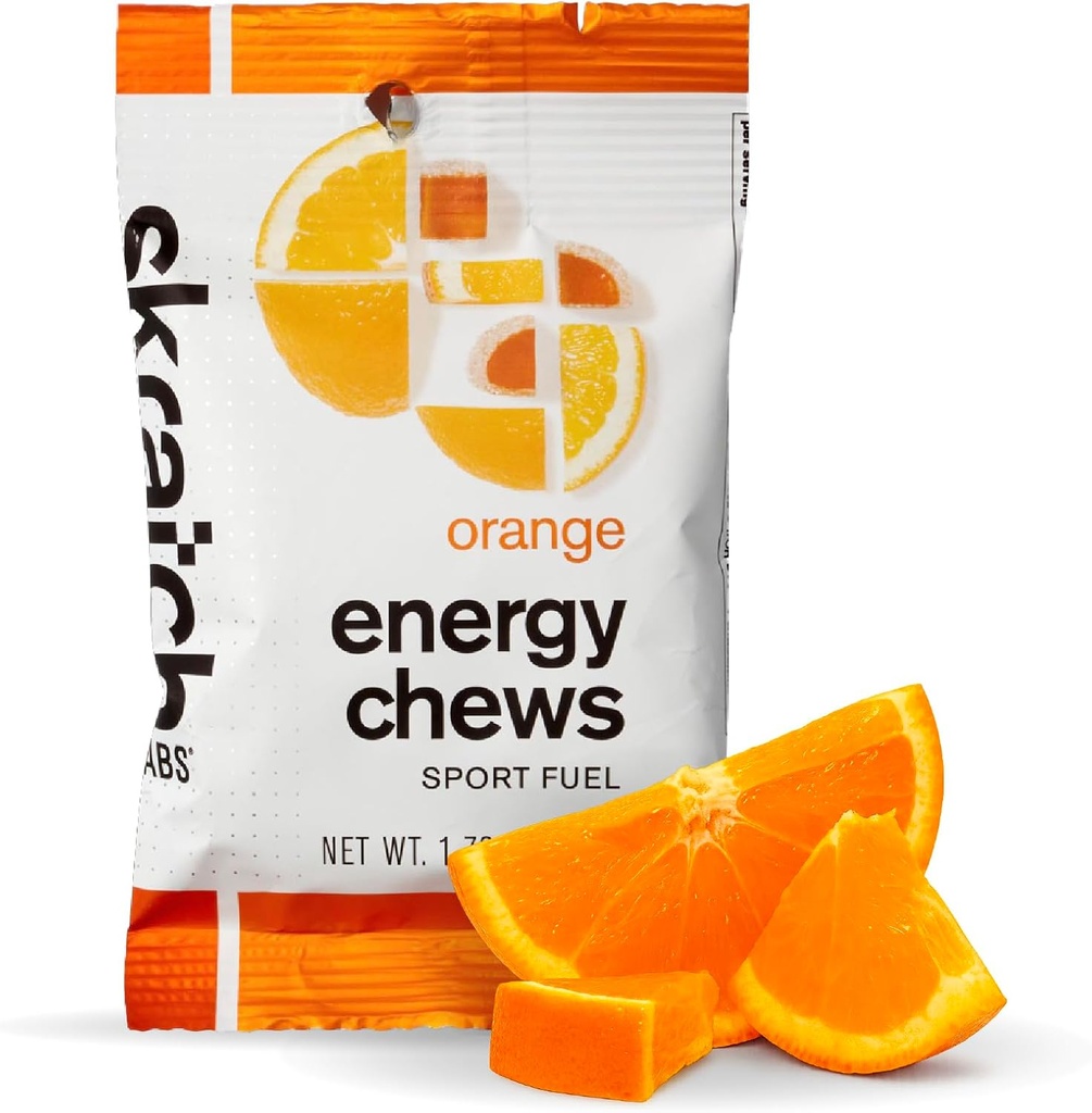 Skratch Labs Energy Chews 124; Gummies for Running, Cycling, and Sports Performance Gold 124; Gel Alternative Alternative 124; Orange (10 Pack) Golden 124; Gluten Free, Vegan