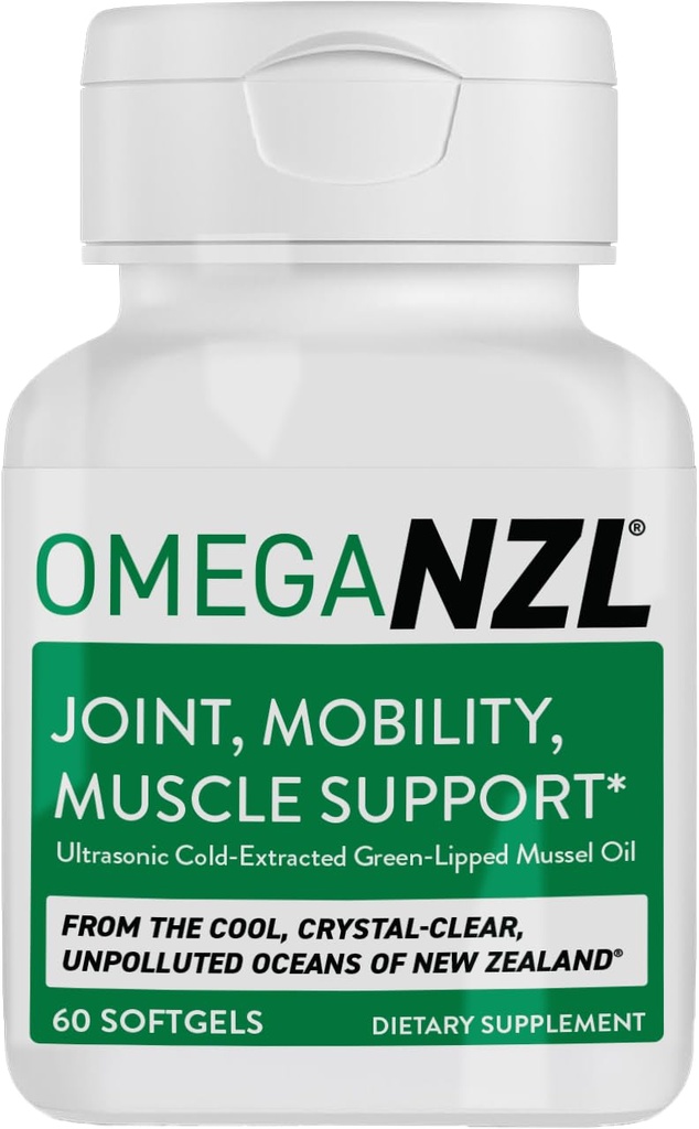 Original Omega-3 Joint Supplement Supplement, Best Natural Muscle Relief, Green Lipped Mussel Oil, 60 Softgels, No Fishy Afterdest