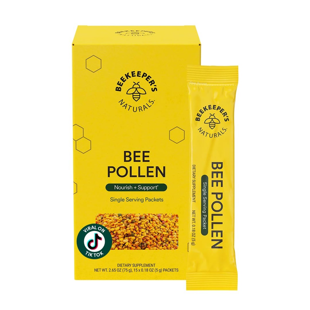 Przyrodnicy pszczelarza - 100% Surowy Pszczoła Pollen Stick Packs, Naturalne Enzymy konserwowane, Źródło witaminy B, Minerały, Amino Acids & Protein - Paleo & Keto Friendly, Gluten Free (15ct)