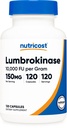 Nutricost Lumbrokinaza kapsułki 150 mg (120 kapsułek) - bez glutenu, wegan, bez GMO-