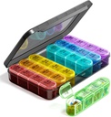 Odaro Cotygodniowy Pill Organizator 4 razy dziennie, BPA Free Daily Pill Box 7 Day, Duży Pill Travel Case z 28 Składniki do trzymania medycyny, Witamina i suplement
