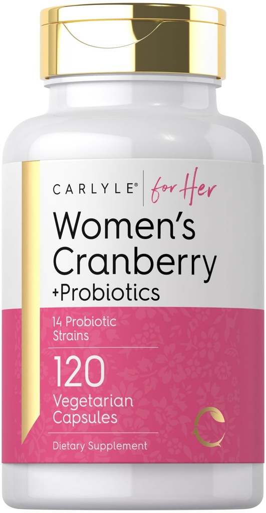 Carlyle Women 's Cranberry Plus Probiotyka 124; 120 Kapsułki 124; z 14 Probiotic Strains 124; Wegetarianin, Non-GMO, Gluten Free Supplement