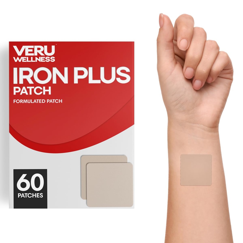 Veru Wellness Iron Plus Daily Patch - Wsparcie niedoboru żelaza - Poziom krwi i energii (60 dni)