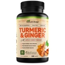 Natural 's Base Turmeric and Ginger Supplement - z Curcumin, Jabłko Cider Ocet & BioPerine Black Pepper Extract - 95% Kurkuminoidy - 120 Kapsułki