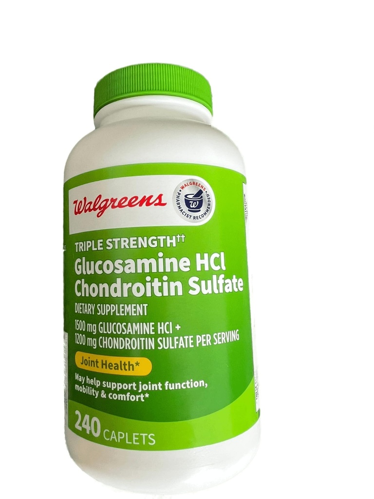 Walgreens Glukozamina Chondroitin Triple Strength 1500 mg Glukozamina HCL 1200 mg Chondroitin - 240 Kapsułki