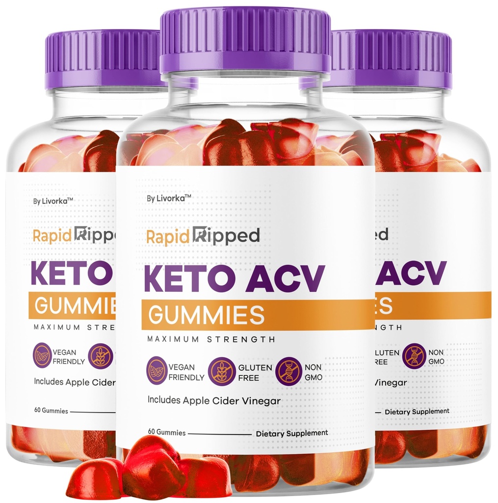(3 Pack) Rapid Ripped Keto ACCV Gummies Advanced Formula 1050MG, RapidRipped Keto Apple Cider Vinegar Gummie, RapidRippedKeto i ACV Gummys Support, 180 Gummies za 3 miesiące